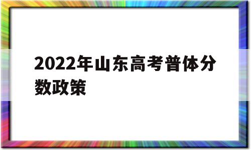 关于2022年山东高考普体分数政策的信息